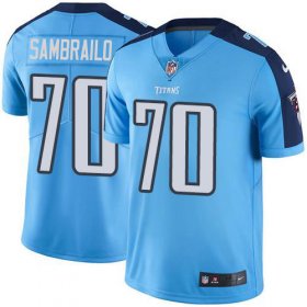 Wholesale Cheap Nike Titans #70 Ty Sambrailo Light Blue Men\'s Stitched NFL Limited Rush Jersey