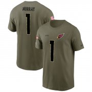 Wholesale Cheap Men's Arizona Cardinals #1 Kyler Murray 2022 Olive Salute to Service T-Shirt
