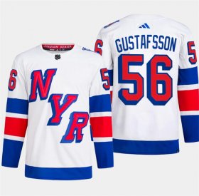 Cheap Men\'s New York Rangers #56 Erik Gustafsson White 2024 Stadium Series Stitched Jersey