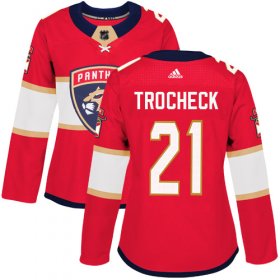 Wholesale Cheap Adidas Panthers #21 Vincent Trocheck Red Home Authentic Women\'s Stitched NHL Jersey