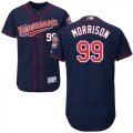 Wholesale Cheap Twins #99 Logan Morrison Navy Blue Flexbase Authentic Collection Stitched MLB Jersey