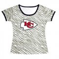 Wholesale Cheap Women's Kansas City Chiefs Sideline Legend Authentic Logo Zebra Stripes T-Shirt