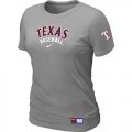 Wholesale Cheap Women's Texas Rangers Nike Short Sleeve Practice MLB T-Shirt Light Grey