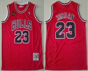 Wholesale Cheap Men\'s Chicago Bulls #23 Michael Jordan 1997-98 Red Final Patch Hardwood Classics Soul Swingman Throwback Jersey