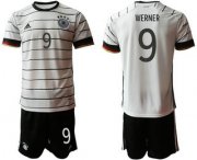 Wholesale Cheap Germany 9 WERNER Home UEFA Euro 2020 Soccer Jersey