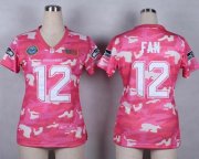 Wholesale Cheap Nike Seahawks #12 Fan Pink Women's Stitched NFL Elite Camo Fashion Jersey