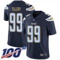 Wholesale Cheap Nike Chargers #99 Jerry Tillery Navy Blue Team Color Men's Stitched NFL 100th Season Vapor Limited Jersey