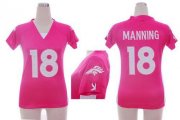 Wholesale Cheap Nike Broncos #18 Peyton Manning Pink Draft Him Name & Number Top Women's Stitched NFL Elite Jersey