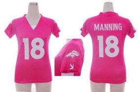 Wholesale Cheap Nike Broncos #18 Peyton Manning Pink Draft Him Name & Number Top Women\'s Stitched NFL Elite Jersey
