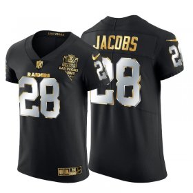 Wholesale Cheap Las Vegas Raiders #28 Josh Jacobs Men\'s Nike Black Edition Vapor Untouchable Elite NFL Jersey