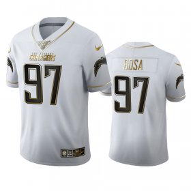 Wholesale Cheap Los Angeles Chargers #97 Joey Bosa Men\'s Nike White Golden Edition Vapor Limited NFL 100 Jersey
