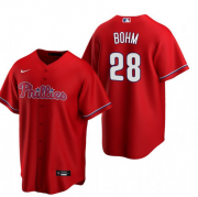 Cheap Youth Philadelphia Phillies #28 Alec Bohm Red Alternate stitch Jersey