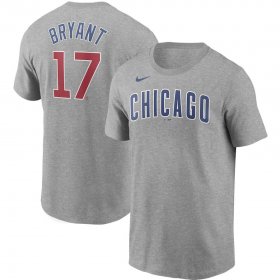 Wholesale Cheap Chicago Cubs #17 Kris Bryant Nike Name & Number T-Shirt Gray