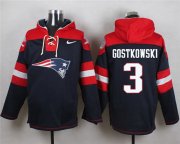 Wholesale Cheap Nike Patriots #3 Stephen Gostkowski Navy Blue Player Pullover NFL Hoodie