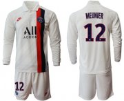 Wholesale Cheap Paris Saint-Germain #12 Meunier Away Long Sleeves Soccer Club Jersey