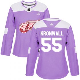 Wholesale Cheap Adidas Red Wings #55 Niklas Kronwall Purple Authentic Fights Cancer Women\'s Stitched NHL Jersey
