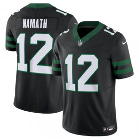 Cheap Men\'s New York Jets #12 Joe Namath Black 2024 F.U.S.E. Vapor Limited Football Stitched Jersey