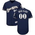Wholesale Cheap Milwaukee Brewers Majestic Alternate Home Flex Base Authentic Collection Custom Jersey Navy