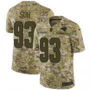 Wholesale Cheap Nike Rams #93 Ndamukong Suh Camo Youth Stitched NFL Limited 2018 Salute to Service Jersey