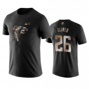 Wholesale Cheap Falcons #26 Isaiah Oliver Black NFL Black Golden 100th Season T-Shirts