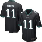 Wholesale Cheap Nike Eagles #11 Carson Wentz Black Alternate Youth Stitched NFL New Elite Jersey