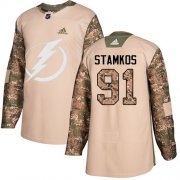 Wholesale Cheap Adidas Lightning #91 Steven Stamkos Camo Authentic 2017 Veterans Day Stitched NHL Jersey