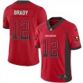 Wholesale Cheap Nike Buccaneers #12 Tom Brady Red Team Color Men's Stitched NFL Limited Rush Drift Fashion Jersey