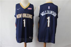 Wholesale Cheap Pelicans 1 Zion Williamson Navy Nike Swingman Jersey