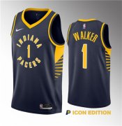 Wholesale Cheap Men's Indiana Pacers #1 Jarace Walker Navy 2023 Draft Icon Edition Stitched Basketball Jersey