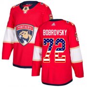 Wholesale Cheap Adidas Panthers #72 Sergei Bobrovsky Red Home Authentic USA Flag Stitched NHL Jersey