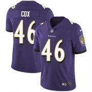 Wholesale Cheap Nike Ravens #46 Morgan Cox Purple Team Color Men's Stitched NFL Vapor Untouchable Limited Jersey