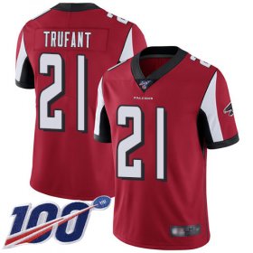 Wholesale Cheap Nike Falcons #21 Desmond Trufant Red Team Color Men\'s Stitched NFL 100th Season Vapor Limited Jersey