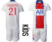 Wholesale Cheap Youth 2020-2021 club Paris St German away 21 white Soccer Jerseys