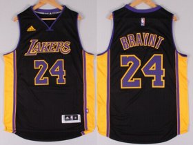 Wholesale Cheap Los Angeles Lakers #24 Kobe Bryant Revolution 30 Swingman 2014 New Black With Purple Jersey