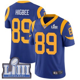 Wholesale Cheap Nike Rams #89 Tyler Higbee Royal Blue Alternate Super Bowl LIII Bound Men\'s Stitched NFL Vapor Untouchable Limited Jersey