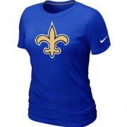 Wholesale Cheap Women's Nike New Orleans Saints Logo NFL T-Shirt Blue