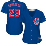 Wholesale Cheap Cubs #23 Ryne Sandberg Blue Alternate Women's Stitched MLB Jersey