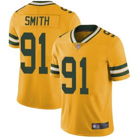 Wholesale Cheap Nike Packers #91 Preston Smith Yellow Men\'s Stitched NFL Limited Rush Jersey