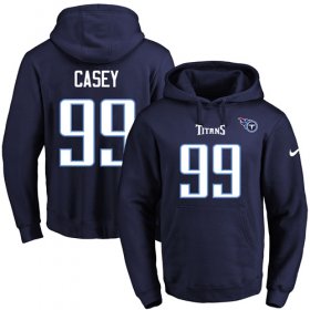 Wholesale Cheap Nike Titans #99 Jurrell Casey Navy Blue Name & Number Pullover NFL Hoodie