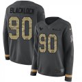 Wholesale Cheap Nike Texans #90 Ross Blacklock Anthracite Salute to Service Women's Stitched NFL Limited Therma Long Sleeve Jersey