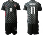 Wholesale Cheap Men 2020-2021 European Cup Croatia away black 11 Nike Soccer Jersey