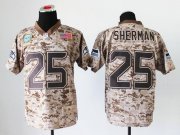 Wholesale Cheap Nike Seahawks #25 Richard Sherman Camo Men's Stitched NFL New Elite USMC Jersey