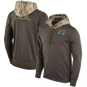 Wholesale Cheap Youth Carolina Panthers Nike Olive Salute to Service Sideline Therma Pullover Hoodie