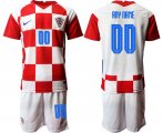 Wholesale Cheap Men 2020-2021 European Cup Croatia home red customized Nike Soccer Jersey