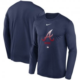 Wholesale Cheap Men\'s Atlanta Braves Nike Navy Authentic Collection Legend Performance Long Sleeve T-Shirt