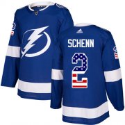 Cheap Adidas Lightning #2 Luke Schenn Blue Home Authentic USA Flag Stitched NHL Jersey