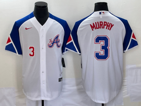 Cheap Men\'s Atlanta Braves #3 Dale Murphy Number White 2023 City Connect Cool Base Stitched Jersey