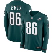 Wholesale Cheap Men's Eagles #86 Zach Ertz Midnight Green Team Color Men's Stitched NFL Limited Therma Long Sleeve Jersey