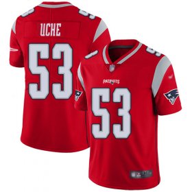 Wholesale Cheap Nike Patriots #53 Josh Uche Red Men\'s Stitched NFL Limited Inverted Legend Jersey