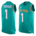 Wholesale Cheap Nike Dolphins #1 Tua Tagovailoa Aqua Green Team Color Men's Stitched NFL Limited Tank Top Jersey